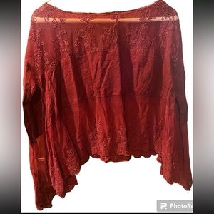 Free people baby doll lace top blouse